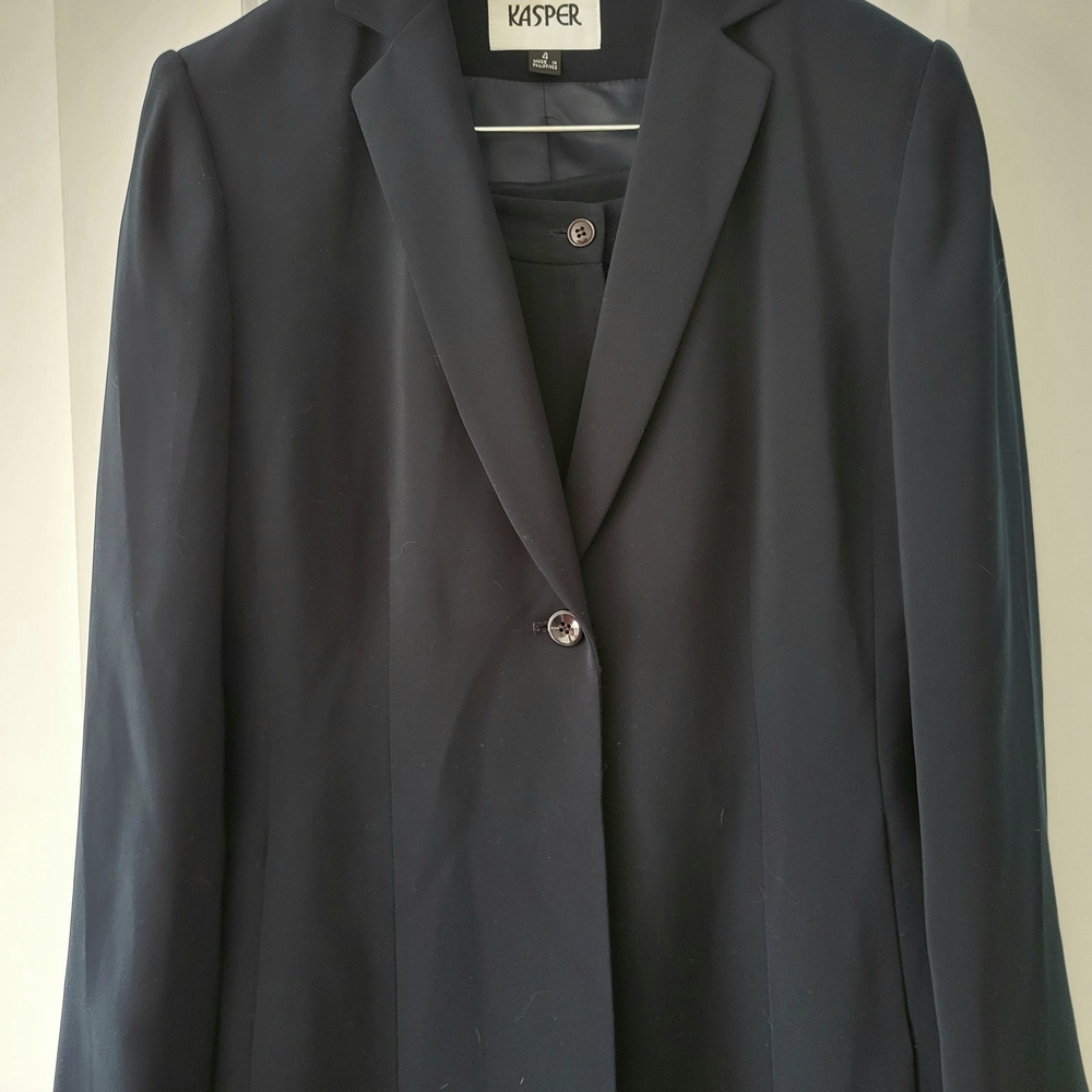 Kasper Navy Pant Suit 4 - Picture 2 of 7
